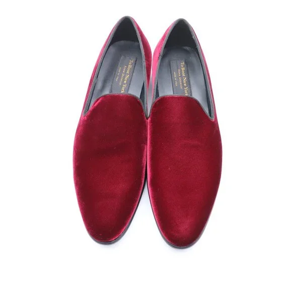 To Boot New York Velvet Burgundy Men's Size 11 Slip On Dress Shoes